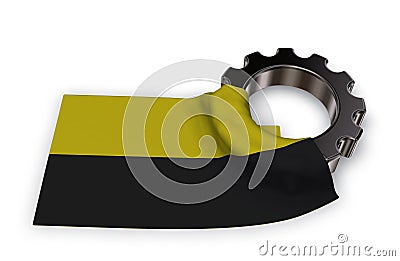 Gear wheel and flag of saxony-anhalt Stock Photo