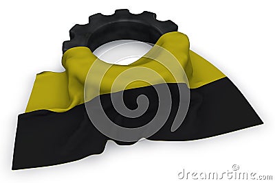 Gear wheel and flag of saxony-anhalt Stock Photo