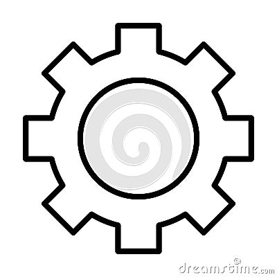 Gear wheel line icon. Cog sign. Options, preferences and settings symbol. Vector Vector Illustration