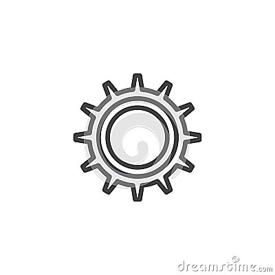 Gear wheels outline icon Vector Illustration