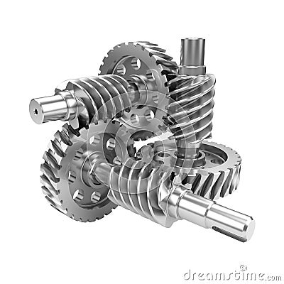 Gear worn wheels isolated Stock Photo