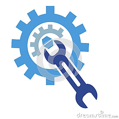 The gear wrench logo Vector Illustration