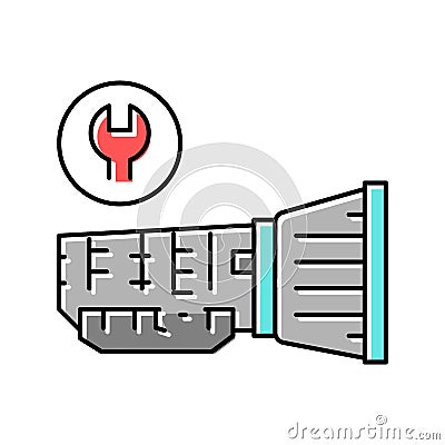 gearbox repair color icon vector isolated illustration Vector Illustration