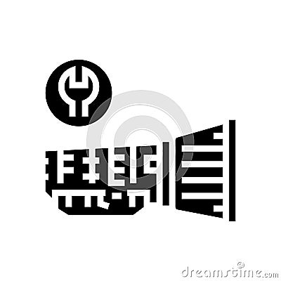 gearbox repair glyph icon vector isolated illustration Cartoon Illustration