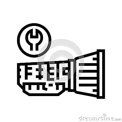 gearbox repair line icon vector isolated illustration Cartoon Illustration