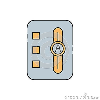 gearbox, shifter, automatic line icon colored. element of car repair illustration icons. Signs, symbols can be used for Vector Illustration