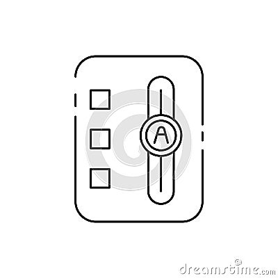 gearbox, shifter, automatic line icon on white background Cartoon Illustration