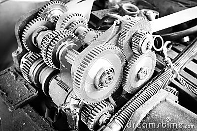 Gearing of the drive mechanism Stock Photo