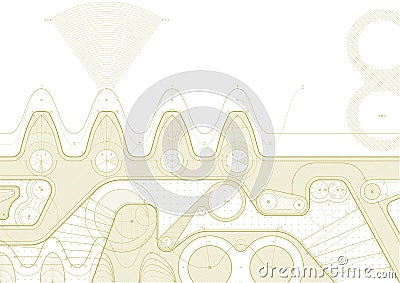 Gearline draft Vector Illustration