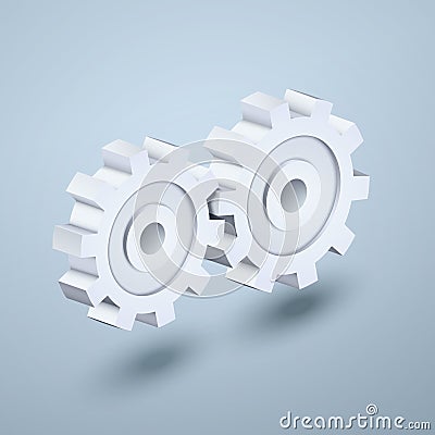 Gears 3d icon Vector Illustration