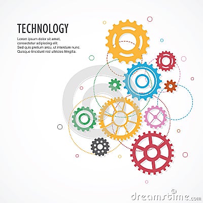 Gears background with technology concept Vector Illustration