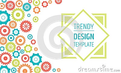 Gears banner design template . Innovation, ideas and ingenuity. science and inventions. Vector Illustration