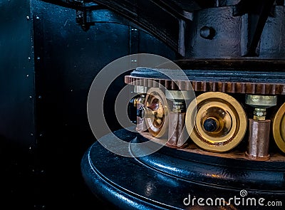 Gears at the Cape Meares Lighthouse, Oregon Stock Photo