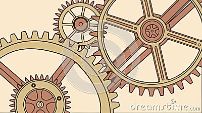 Gears and clockwork mechanism, time technology concept, mechanical art vector design Generative AI Vector Illustration