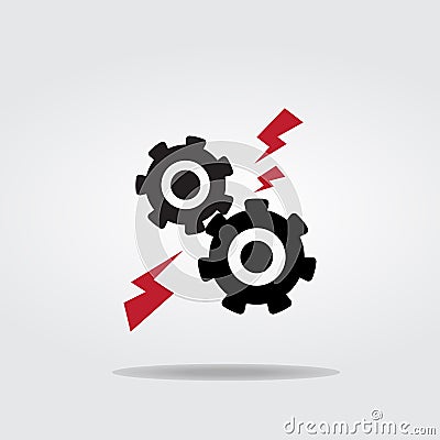Gears or cog icon vector illustration Flat design style Vector Illustration