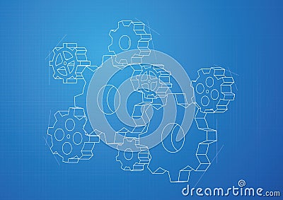 Gears and Cogs background - vector Vector Illustration