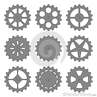 Gears and cogs set Vector Illustration