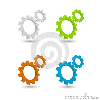 Gears and cogs teamwork icon concept Vector Illustration