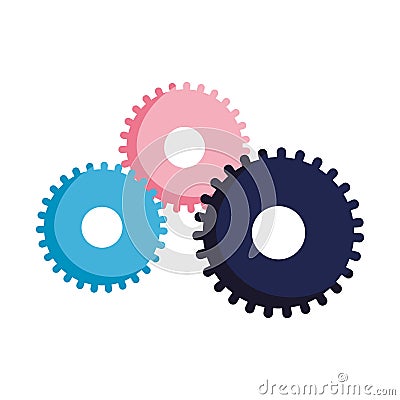 Gears cogwheel settings isolated icon design Vector Illustration