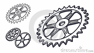 Gears and cogwheels mechanism, mechanical engineering vector design Generative AI Vector Illustration