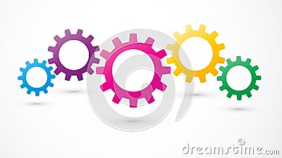 Gears color icon Vector Illustration