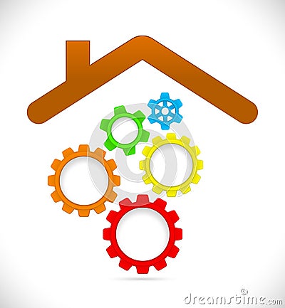 Gears color teamwork Vector Illustration