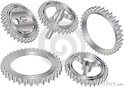 Gears detail castors Vector Illustration