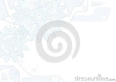 Gears draft background Vector Illustration