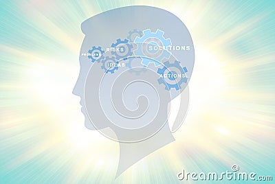 Gears head background concept Stock Photo