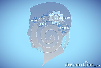 Gears head background concept Stock Photo