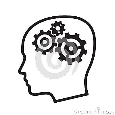 Gears in the head Vector Illustration