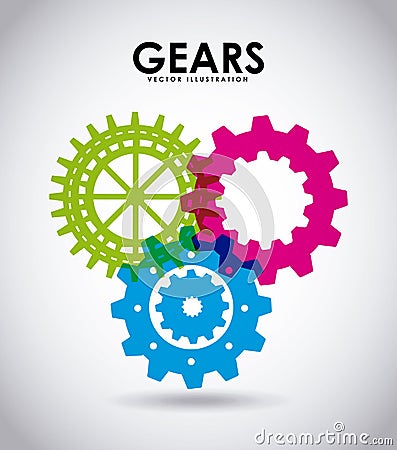 Gears icon Cartoon Illustration