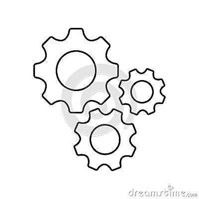 Gears icon flat vector. Settings icon. Vector gear tool or button for web application or UI Vector Illustration