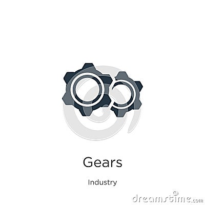 Gears icon vector. Trendy flat gears icon from industry collection isolated on white background. Vector illustration can be used Vector Illustration