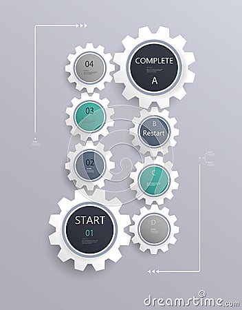 Gears Infographics Vector Illustration