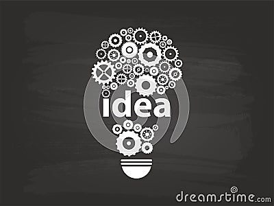 Gears Light Bulb Idea Concept Vector Illustration