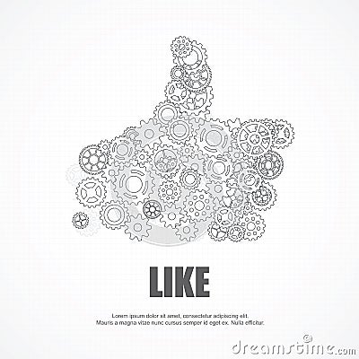 Gears like symbol for social media. Vector Illustration