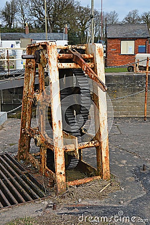 Gears For Lock Gates Stock Photo