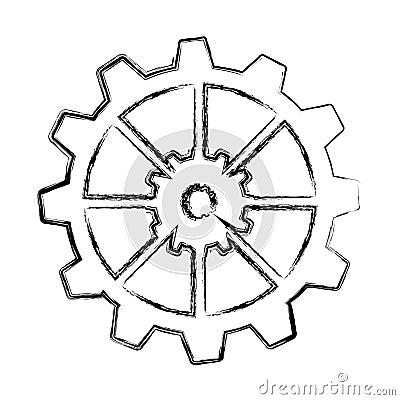 gears machine isolated icon Cartoon Illustration