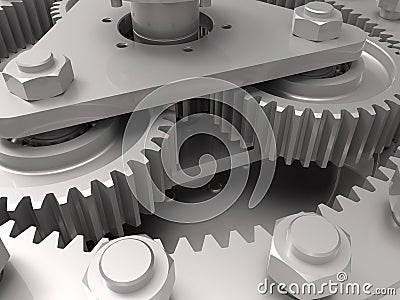 Gears - mechanical engineering concept Cartoon Illustration