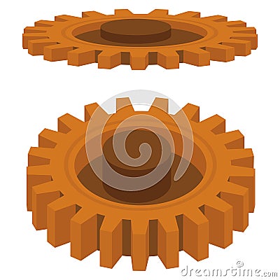 Gears mechanisms in the steampunk style. Set vector illustration Vector Illustration