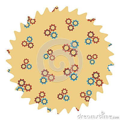 Gears round label Vector Illustration