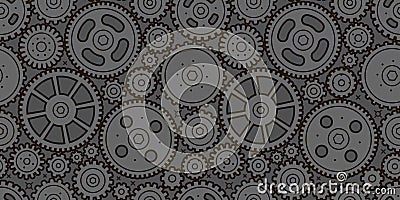 Gears seamless background. Business, industry, technology concept. Vector Vector Illustration