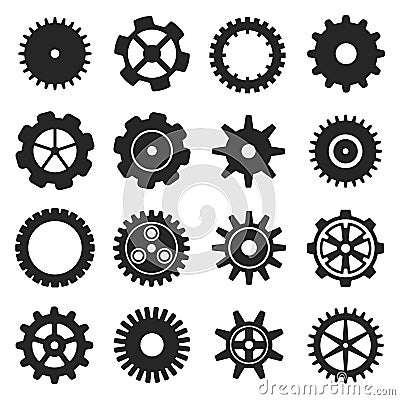 Gears shapes vector set. Vector Illustration