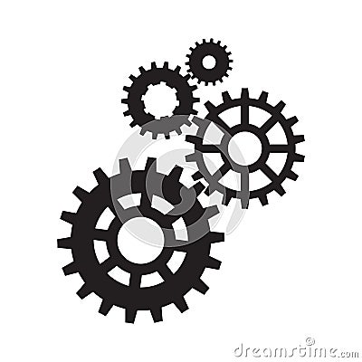 Gears, trundles and cogwheels, machine mechanism. Vector Illustration