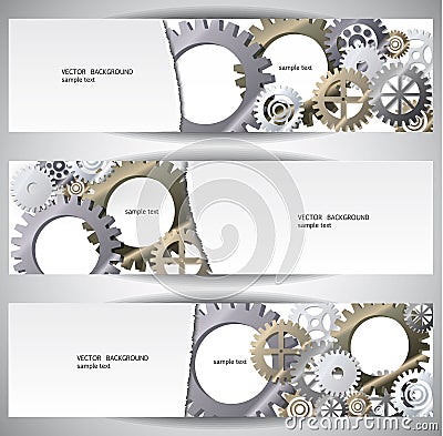 Gears web bannes. Vector Illustration