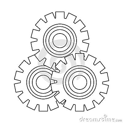 gears wheel engine Cartoon Illustration