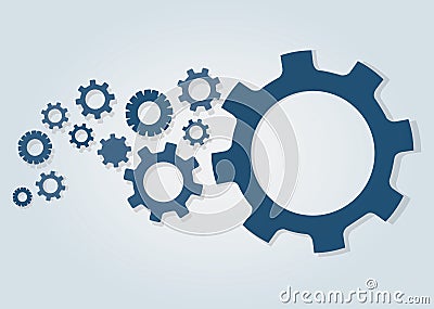 Gears wheel and space background Vector Illustration