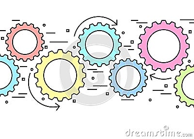 Gears working together concept of teamwork Vector Illustration