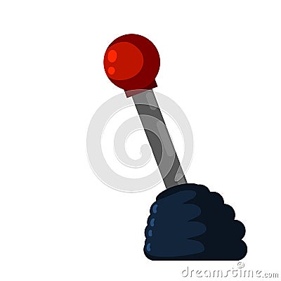 Gearshift lever. Detail of the car. Transmission Vector Illustration